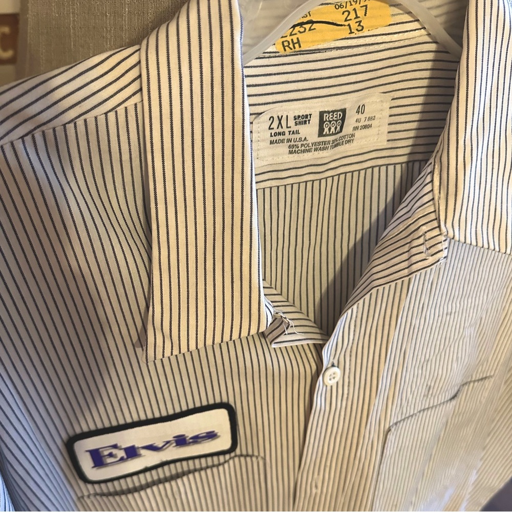 Vintage Gas Station Service Shirt with “Elvis” name tag